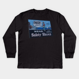 Safety Shoes Billboard Kids Long Sleeve T-Shirt